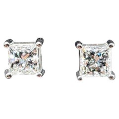 1.00 ct Princess Cut Diamond Stud Earrings