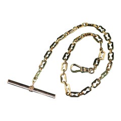 Vintage Estate 18K Yellow Gold Watch Fob Chain Link - 13 inches