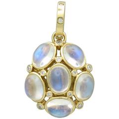 Temple St. Clair Gold Blue Moonstone Diamond Nirvana Pendant