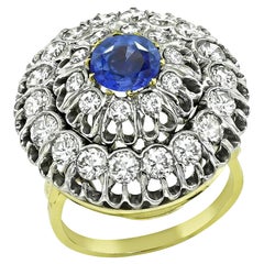 2.00ct Diamond 1.00ct Sapphire Gold Ring