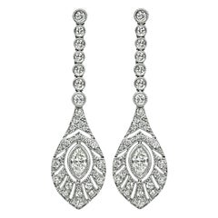 Pendientes colgantes de diamantes de 2,17 ct