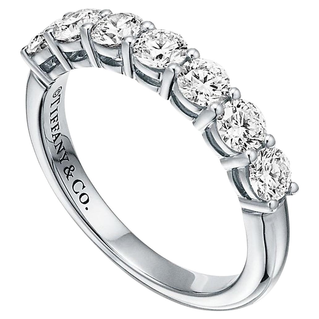 Tiffany & Co. Forever Ring Platinum Band with Half-Circle Radiant Round Diamonds