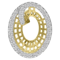 TJD 0,25 Karat Diamant 18 Karat Gelbgold O Initial 3D Alphabet Charm-Anhänger
