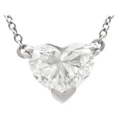 Vintage 1.00 Carat Heart Cut Diamond Solitaire Pendant