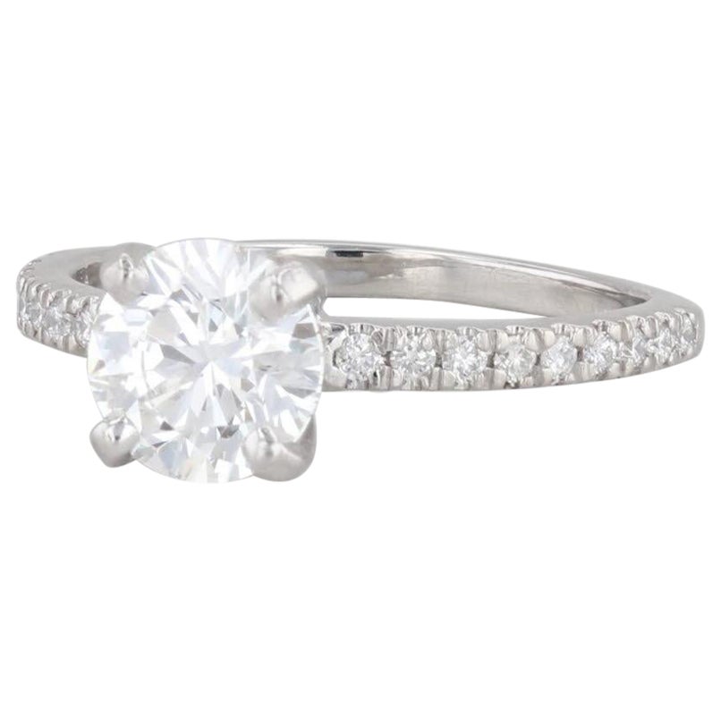 1.37ctw VS2 F runder Diamant Verlobungsring Platin Größe 5,75 GIA