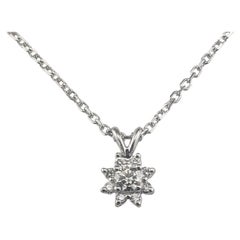 Collier pendentif grappe de diamants en or blanc 14 carats n° 19667