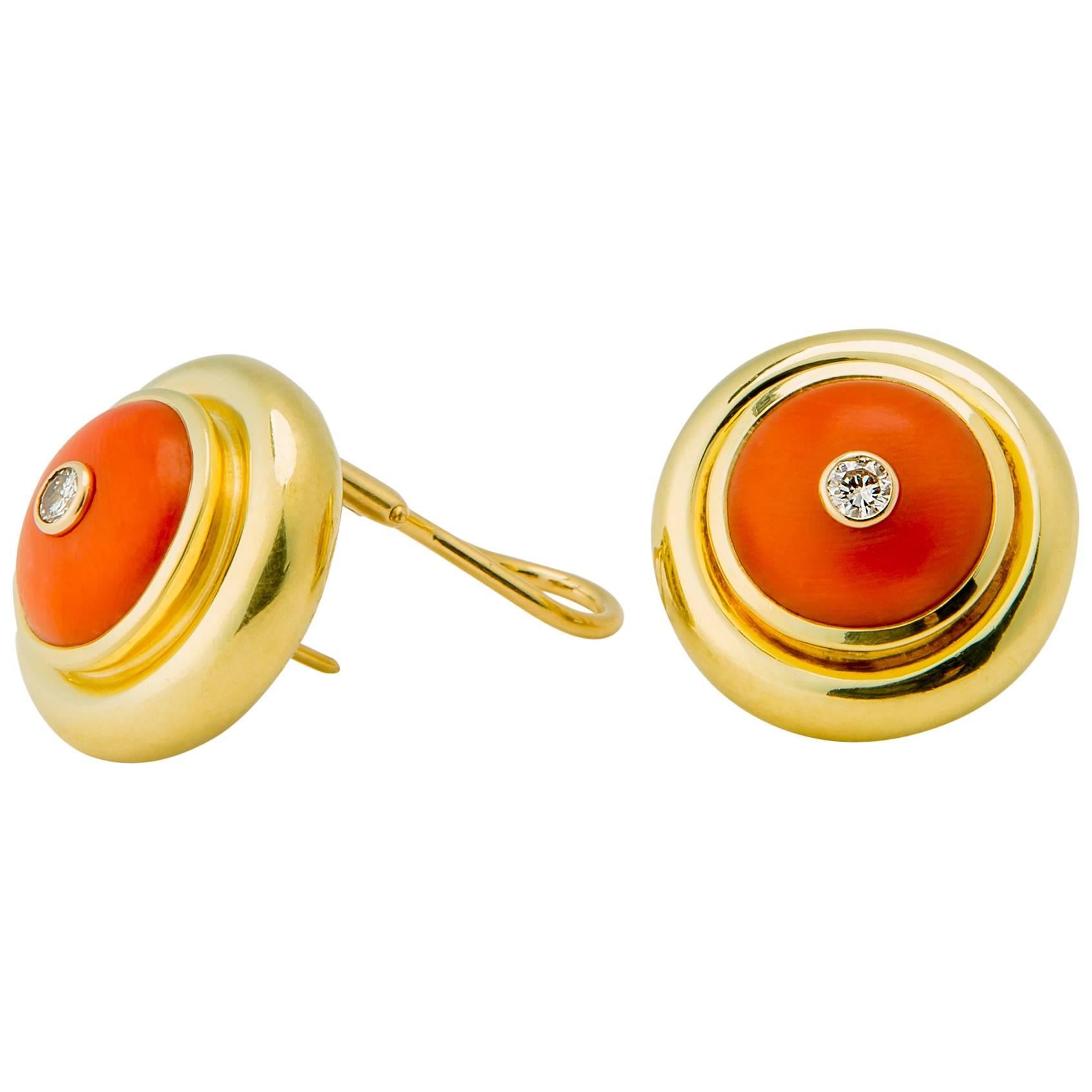 Tiffany & Co. Boucles d'oreilles Paloma Picasso en or, corail et diamants