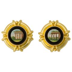 Retro Rare Elizabeth Locke Micro Mosaic Earrings