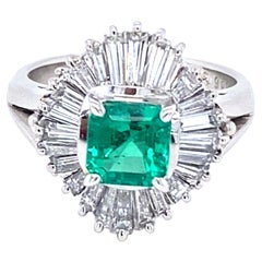Anello con diamante colombiano taglio ottagono certificato GIA da 0,85 carati