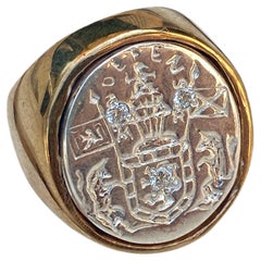 Anillo Cresta Unisex Zafiro Signet