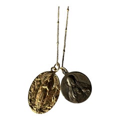 Medaglia Collana a catena Vergine Maria Gesù Sacro Cuore