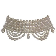 Marina J. Pearl Draped Choker Necklace