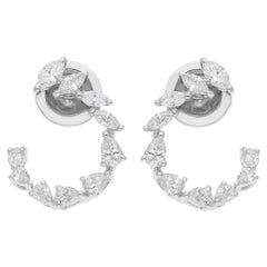 Orecchini con diamante naturale a pera marquise da 0,95 carati Gioielli in oro bianco 14 carati