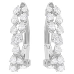 Natural 1.80 Carat SI/H Pear Shape Diamond Earrings 14 Karat White Gold Jewelry