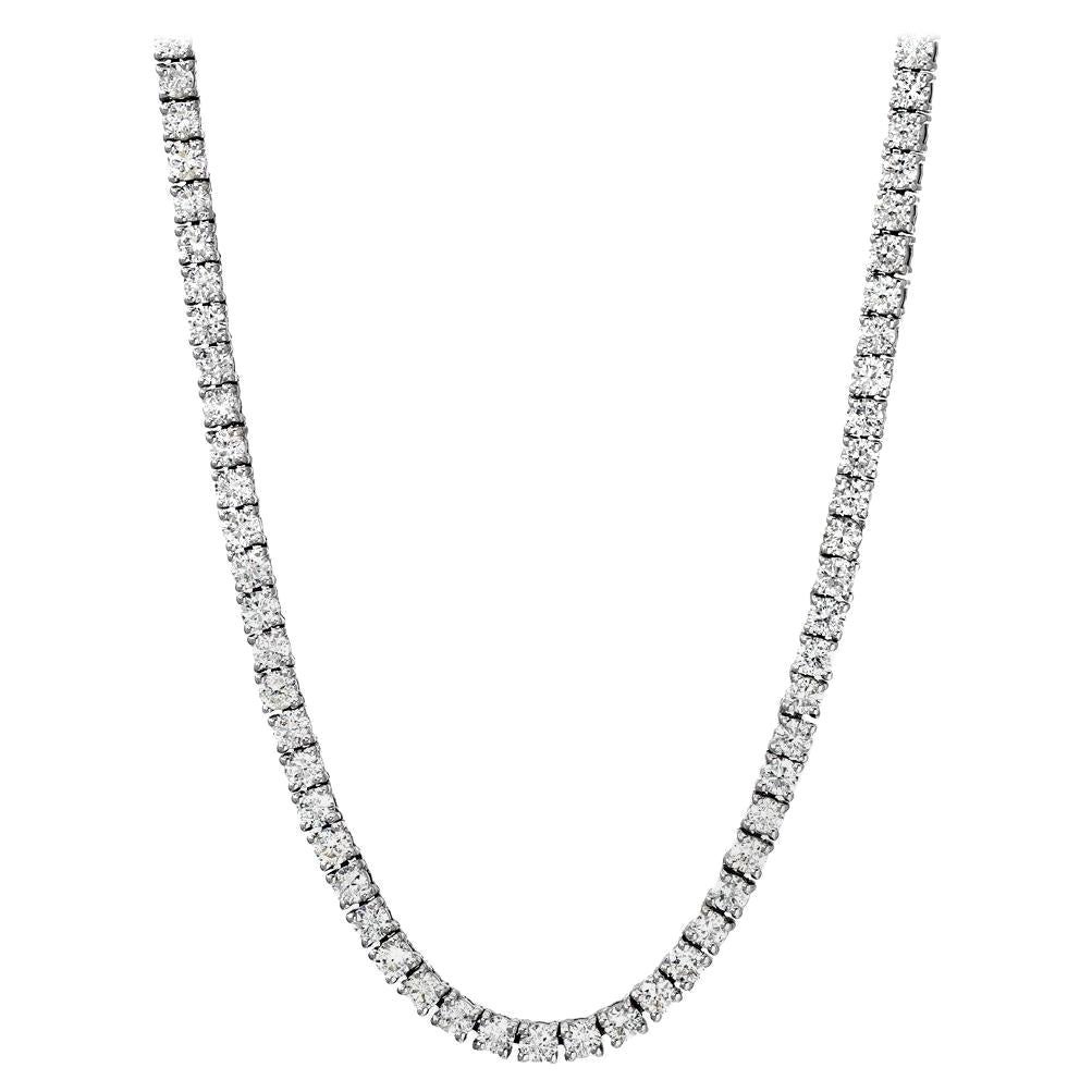 Beauvince, collier tennis en or blanc 18 carats avec diamants 10,02 carats GH VVS-VS