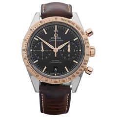 Omega Rose Gold Stainless Steel Speedmaster Automatic Wristwatch