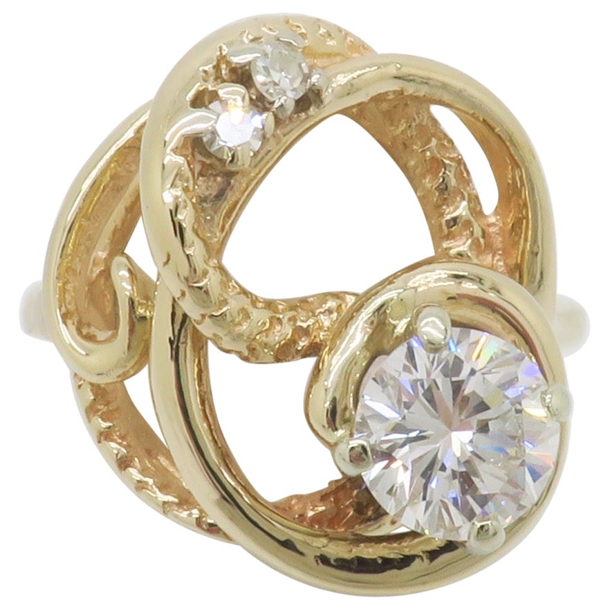 Free Form Yellow Gold Diamond Ring