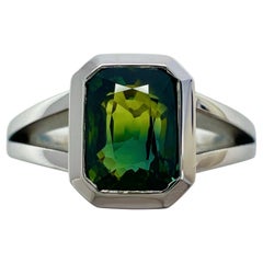 2.02ct GIA Certified Untreated Bi Colour Sapphire 18k White Gold Signet Ring
