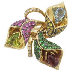 EFFY Gemstone & Diamond Flower Ring