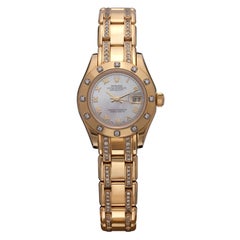 Rolex Montre-bracelet Datejust Pearlmaster pour femme en or jaune 18 carats