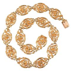 French Art Nouveau Wiese  Gold Necklace