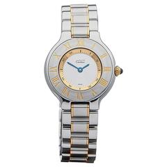  Cartier Ladies Must de Cartier Stainless Steel Yellow Gold Quartz Wristwatch