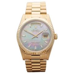  Rolex Yellow Gold Day-Date Automatic Wristwatch Ref W3487 1993