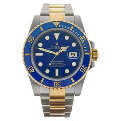 Used  Rolex Yellow Gold Stainless Steel Ceramic Submariner Automatic Wristwatch