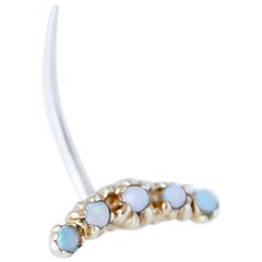 Opal-Ohrring Halbmond Gold