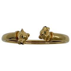 Bracelet manchette en or jaune 18k Panthere De Cartier Grenat Tsavorite & Onyx
