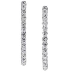 Diamond White Gold Inside Out Hoop Earrings 12