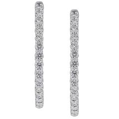  Diamond White Gold Inside Out Hoop Earrings