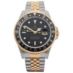  Rolex Yellow Gold Stainless Steel GMT-Master II Automatic Wristwatch 