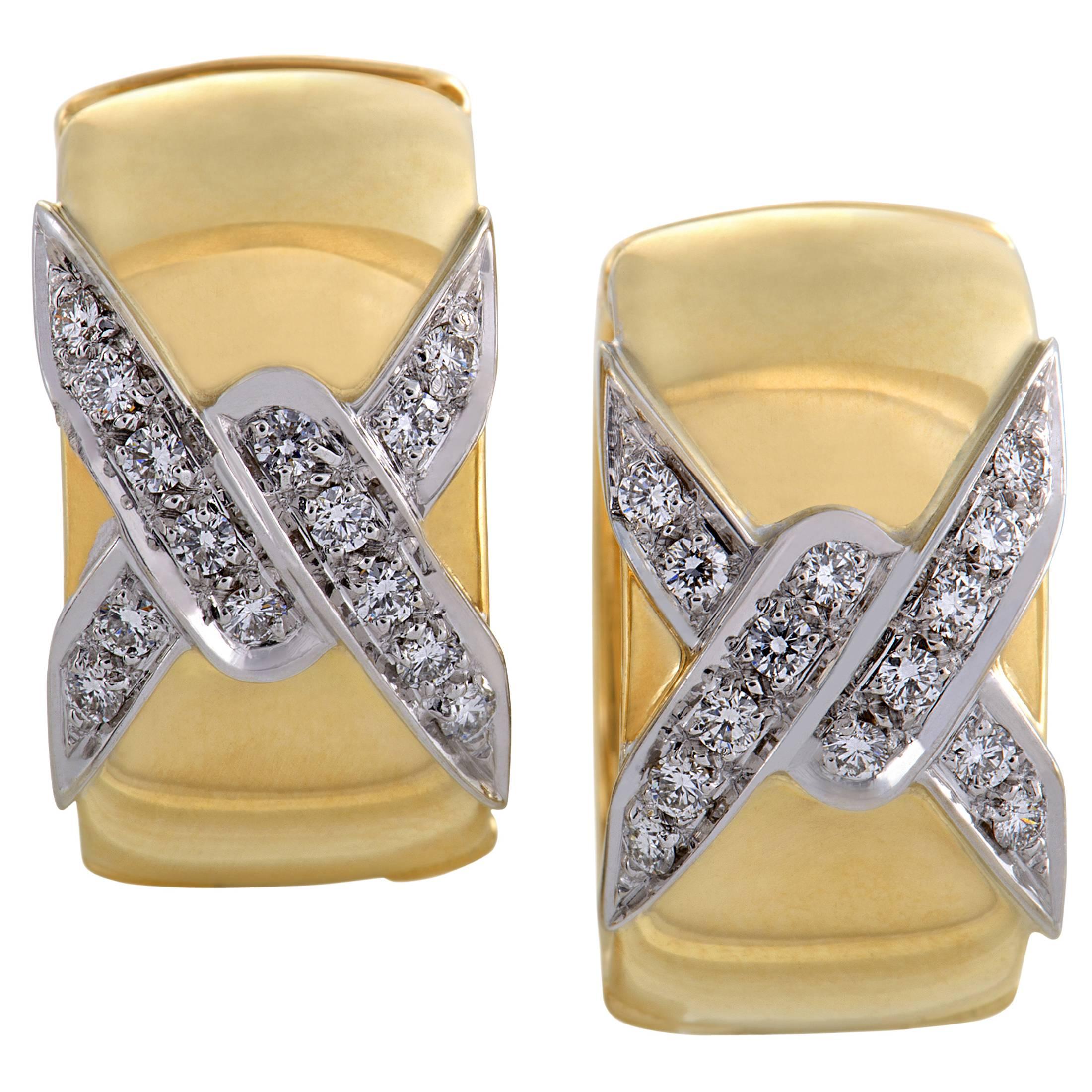 Pomellato Diamond Yellow and White Gold Clip-On Earrings