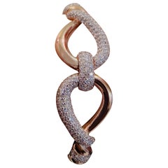 Meghna Jewels Bracelet avec nœud en or rose 14 carats et diamants de 2,89 carats