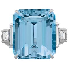 Tiffany & Co. 15 Karat Aquamarin Diamant Ring