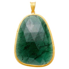 Steven Battelle Pendentif en or 18 carats avec tranches de tourmaline verte 46,8 carats
