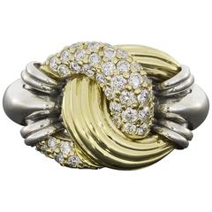 LAGOS  Signature Pave Diamond Knot Caviar Ring
