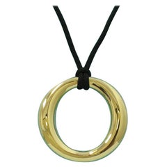 TIFFANY & Co. Elsa Peretti 18K Gold 35mm Sevillana Pendant Necklace Large Size