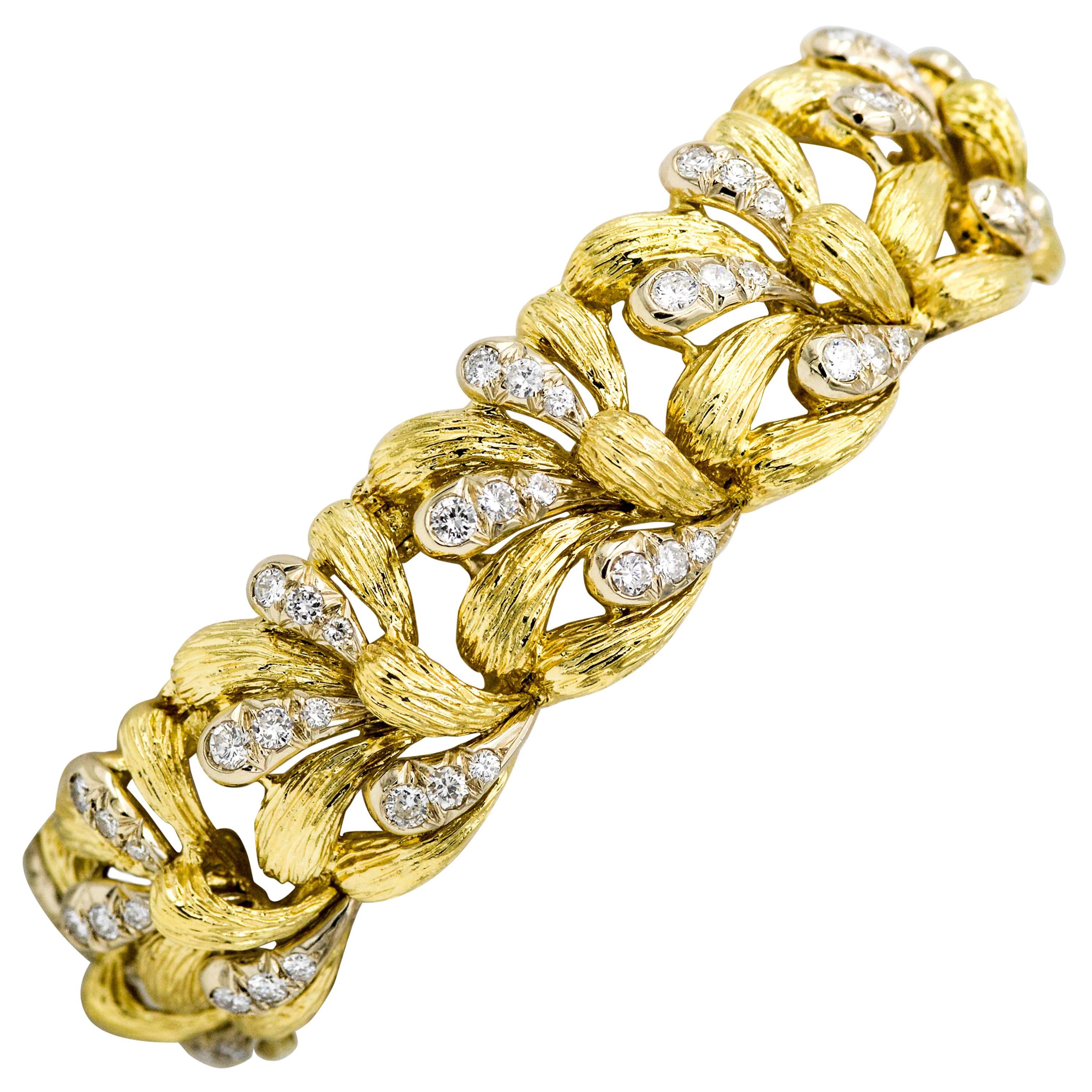 1.25 Carat Diamond 18 Karat Yellow Gold Bracelet