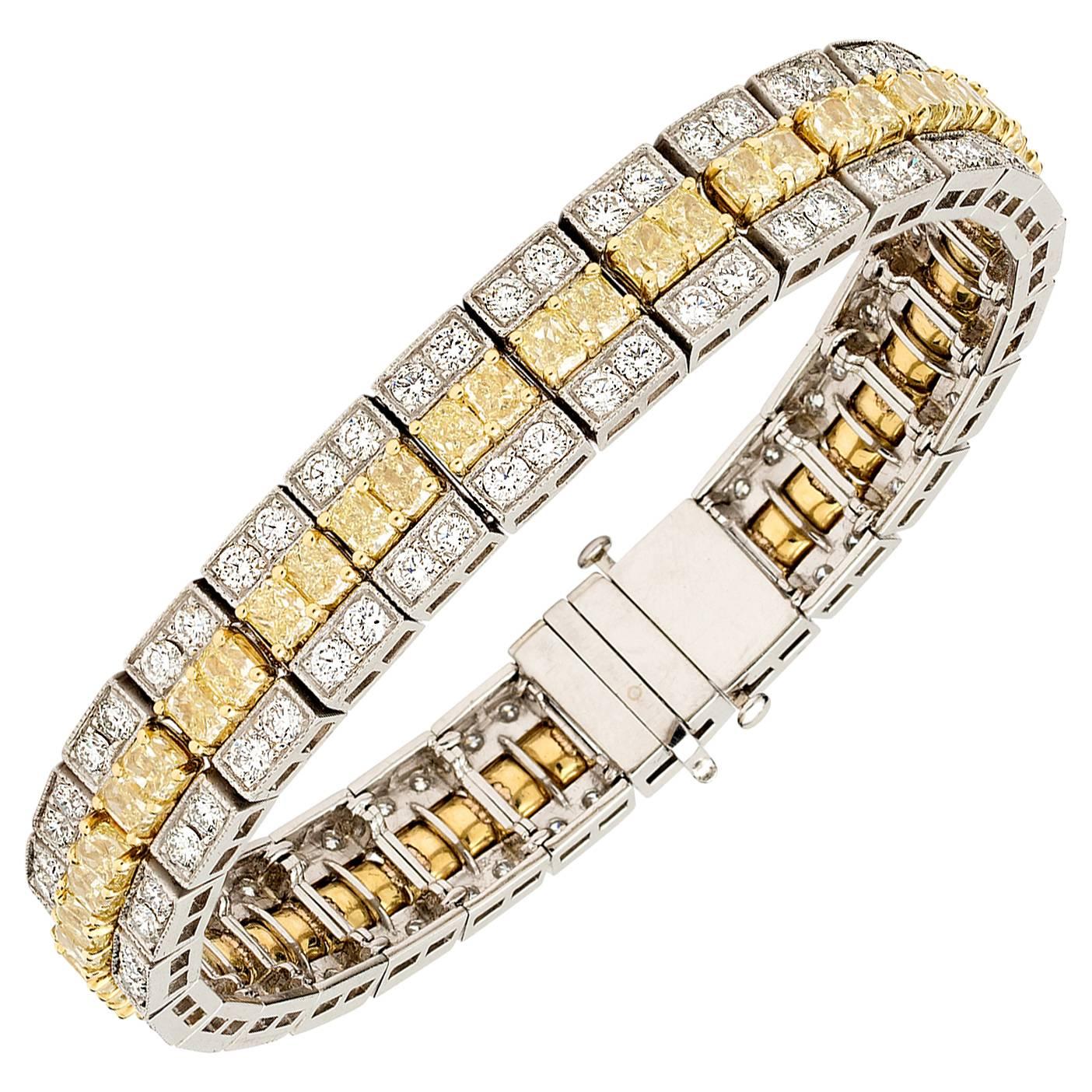 Truly Exceptional Fancy Yellow Diamond Bracelet