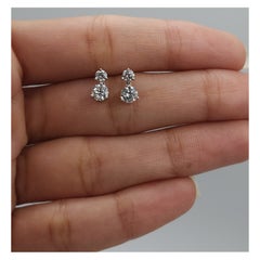 Orecchini di Moissanite 1 CT in Argento 925 Orecchini pendenti con 2 pietre di Moissanite