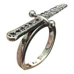Designer JBH 18Kt Dagger Black Diamond Ring