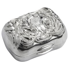 Art Nouveau Sterling Silver Vanity Box by Unger Brothers