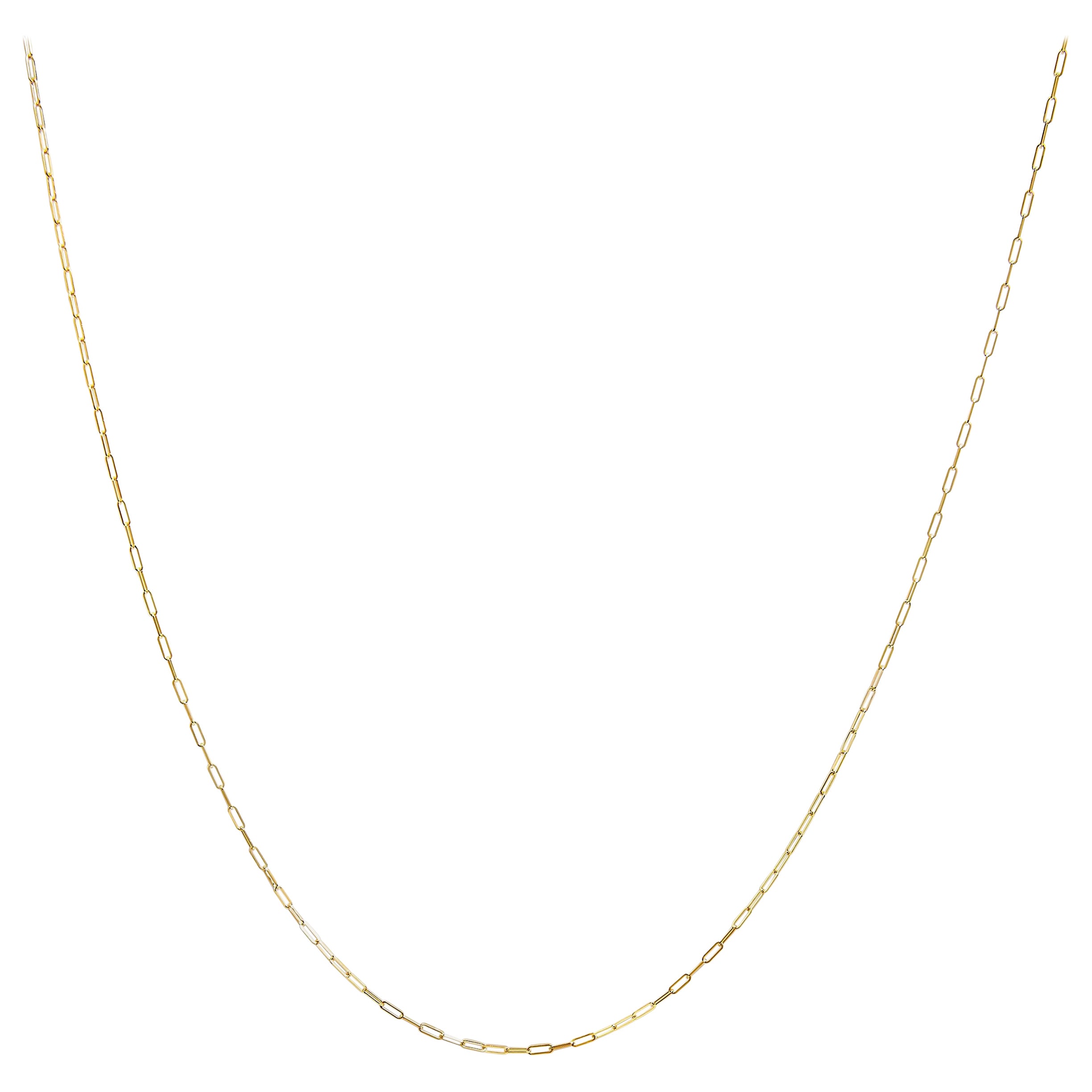 Collar unisex de oro amarillo macizo de 14 quilates con cadena sujetapapeles de 1,5 mm - 18 pulgadas