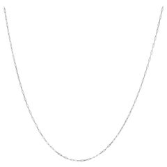Unisex Massiv 14K Weißgold 1,5 mm Papierclip Kette Halskette - 18 Zoll