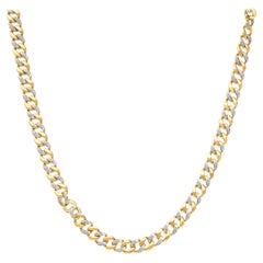 Collana con collare di diamanti tondi da 1,0 cttw in argento 925 placcato oro giallo 14K