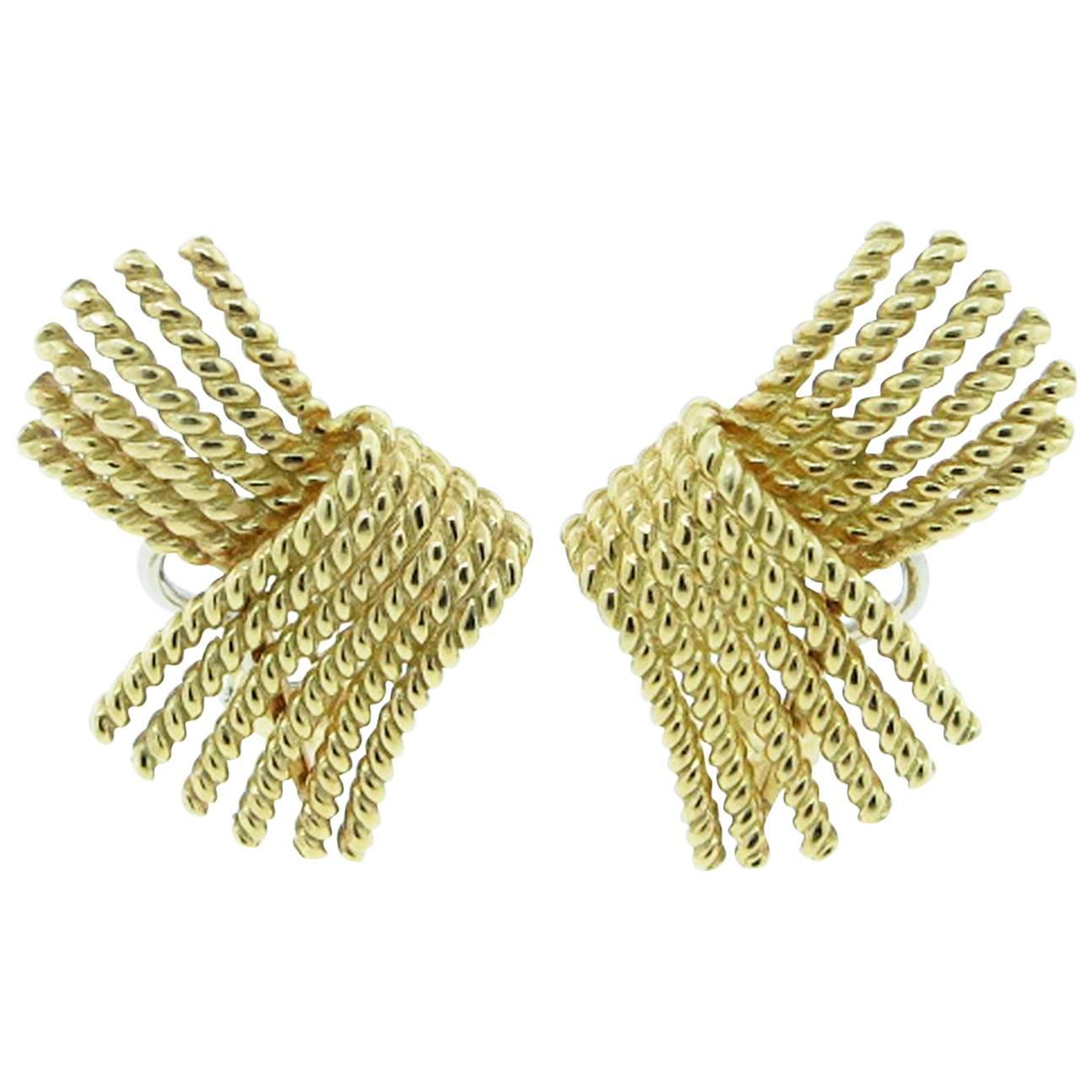 Tiffany & Co. Schlumberger Gold Earclips For Sale
