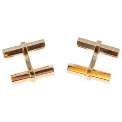 Cartier Gold Hex Bar Cufflinks