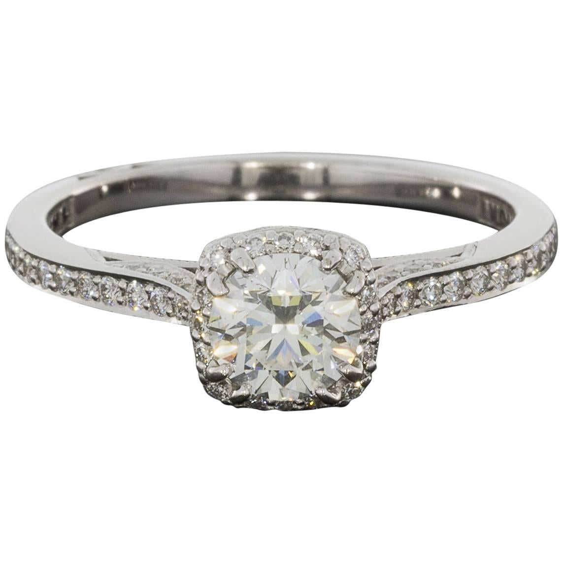 Tacori  GIA Certified Diamond Dantela Halo Engagement Ring